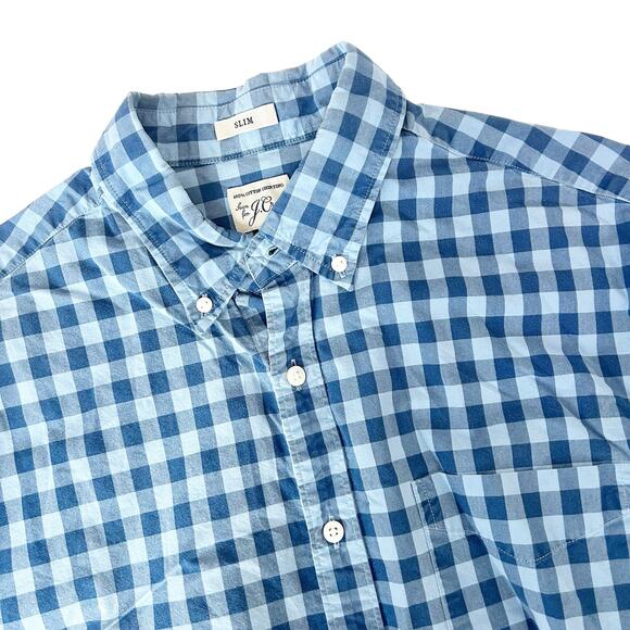 J. Crew Blue Plaid Slim Fit Long Sleeve Button Down Sz M - Picture 6 of 6